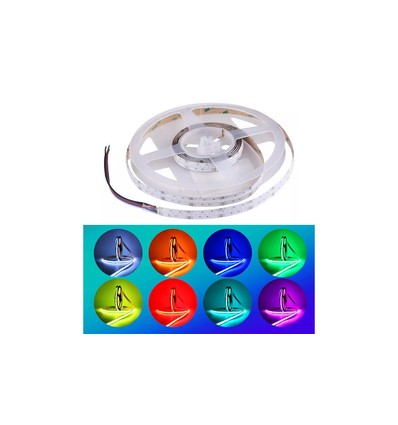 5m 24W/m RGB+WW COB-LED-Streifen - 24V DC, IP20, 840 LEDs pro Meter, COB LED