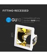 GU10 Einbauspot - Eckig, Weiß/Gold, Aluminium, Ausschnitt: 80x80mm, ohne Leuchtmittel