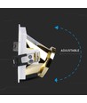 GU10 Einbauspot - Eckig, Weiß/Gold, Aluminium, Ausschnitt: 80x80mm, ohne Leuchtmittel