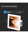 GU10 Einbauspot, quadratisch - Weiß/Roségold, Aluminium, Ausschnitt: 80x80 mm, Maße: 85x85 mm, ohne Leuchtmittel
