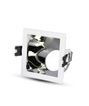 GU10 Einbauspot, quadratisch - Weiß/Chrom, Aluminium, Ausschnitt: 80x80 mm, ohne Leuchtmittel