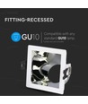 GU10 Einbauspot, quadratisch - Weiß/Chrom, Aluminium, Ausschnitt: 80x80 mm, ohne Leuchtmittel
