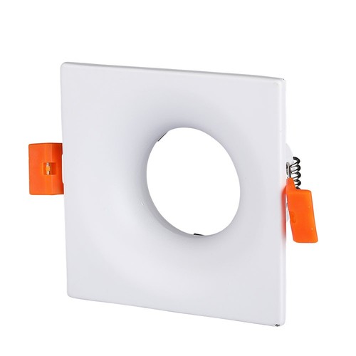 Weißer quadratischer GU10 Einbauspot - 85 x 85 mm, IP20, Aluminium, ohne Leuchtmittel