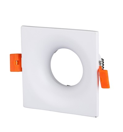 Weißer quadratischer GU10 Einbauspot - 85 x 85 mm, IP20, Aluminium, ohne Leuchtmittel