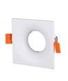 Weißer quadratischer GU10 Einbauspot - 85 x 85 mm, IP20, Aluminium, ohne Leuchtmittel
