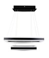 115W Soft Light Kronleuchter, dimmbar - 6300lm, 3000K, schwarz, 360 Grad, Höhe 120cm