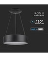 20W LED Pendelleuchte, Ø45cm, schwarz - Dimmbar, 3000K, 120cm Seil, warmweiß