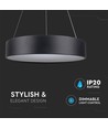 20W LED Pendelleuchte, Ø45cm, schwarz - Dimmbar, 3000K, 120cm Seil, warmweiß
