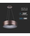 20W LED Pendelleuchte, Ø45cm - Kaffeebraun, 3000K, dimmbar, 1,2m Seilaufhängung
