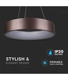 20W LED Pendelleuchte, Ø45cm - Kaffeebraun, 3000K, dimmbar, 1,2m Seilaufhängung