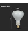 E27 8W dimmbare LED Kohlefadenlampe - R125