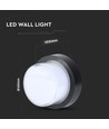 12W runde LED Wandleuchte - IP65, schwarz, 3000K, inkl. Leuchtmittel