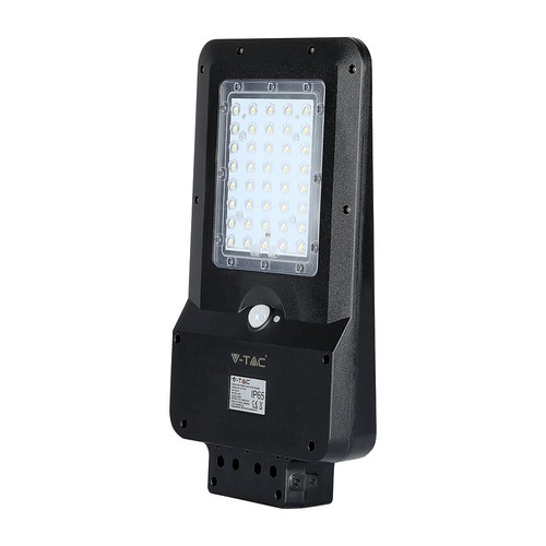 15W LED Solar Straßenleuchte - 1600lm, IP65, schwarz, Bewegungsmelder, 7.4V Lithium-Batterie
