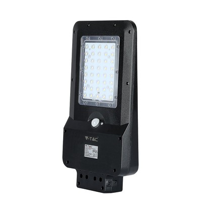 15W LED Solar Straßenleuchte - 1600lm, IP65, schwarz, Bewegungsmelder, 7.4V Lithium-Batterie