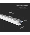 120cm 18W wasserdichte komplette LED Wannenleuchte - 1700lm, IP65, 120 Grad