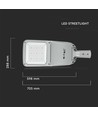 120W LED Straßenleuchte - 130lm/W, IP65, Samsung LED Chip, Inventronics Driver, grau