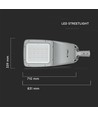 160W LED Straßenleuchte, Samsung LED Chip - 130lm/W, 4000K, Type III-M Linse, Inventronics Driver, IP65 Außen