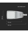 200W LED Straßenleuchte, 130lm/W - Samsung LED Chip, IP65, 4000K, Inventronics Driver, IK08, graues Gehäuse