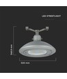 100W LED Seilleuchte für Straßenbeleuchtung - 130lm/W, Samsung LED Chip, IP65, 4000K, grau, IK08