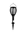 Solar-Luxus-Gartenlampe 4-in-1 - Schwarz, Flammeneffekt, 65 cm hoch