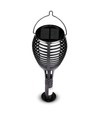 Solar-Luxus-Gartenlampe 4-in-1 - Schwarz, Flammeneffekt, 65 cm hoch