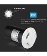 1W LED Steplight für Einbau, 12V - IP67, 4-Wege Licht, kaltweiß, Ø6cm, weißer Rand