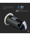 1W LED Steplight für Einbau, 12V - IP67, 4-Wege Licht, kaltweiß, Ø6cm, weißer Rand