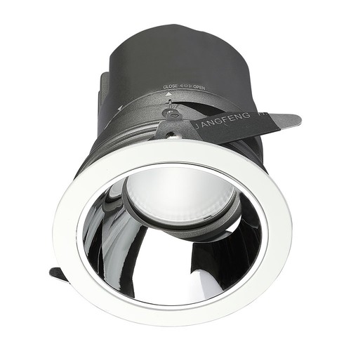 35W Ø16cm LED Hotel Downlight, RA95 - 2300lm, 0-27° einstellbarer Abstrahlwinkel, silberner Reflektor, Loch: Ø15cm