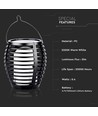 Solar-Luxus-Gartenlampe 4-in-1 - Schwarz, Flammeneffekt, 65 cm hoch