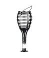 Solar-Luxus-Gartenlampe 4-in-1 - Schwarz, Flammeneffekt, 65 cm hoch