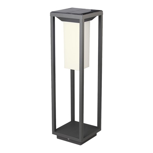 2W Solar Gartenleuchte mit Erdspieß und Sensor - Samsung LED Chip, IP65, 3000K, grau, 50cm hoch