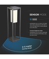 2W Solar Gartenleuchte mit Erdspieß und Sensor - Samsung LED Chip, IP65, 3000K, grau, 50cm hoch