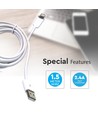 1,5m MFI Lightning zu USB Kabel, 2.4A - Weiß, Apple zertifiziert, flexibel und langlebig