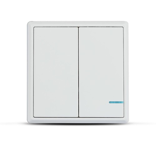 2-Kanal Funk-Wandschalter, 1-Wege - IP54, weiß, 86x86mm, batteriebetrieben, Reichweite bis zu 600m