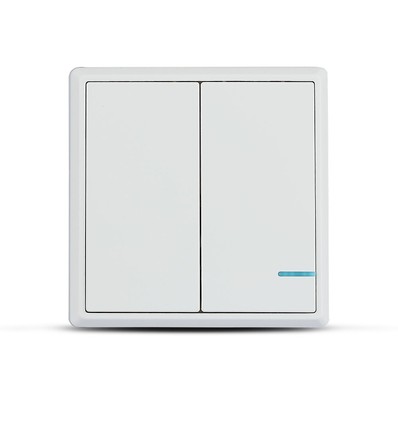 2-Kanal Funk-Wandschalter, 1-Wege - IP54, weiß, 86x86mm, batteriebetrieben, Reichweite bis zu 600m