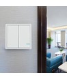 2-Kanal Funk-Wandschalter, 1-Wege - IP54, weiß, 86x86mm, batteriebetrieben, Reichweite bis zu 600m