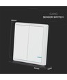 2-Kanal Funk-Wandschalter, 1-Wege - IP54, weiß, 86x86mm, batteriebetrieben, Reichweite bis zu 600m