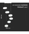 76W Designer Pendelleuchte, dimmbar - 6500lm, 3000K, TRIAC Phasendimmung, 120 Grad, schwarzes Finish