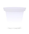 36cm LED Blumentopf mit RGBW - Ø35,5 x 32,5 cm, wiederaufladbar, inkl. Fernbedienung, weißes Gehäuse