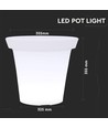 36cm LED Blumentopf mit RGBW - Ø35,5 x 32,5 cm, wiederaufladbar, inkl. Fernbedienung, weißes Gehäuse