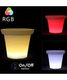 36cm LED Blumentopf mit RGBW - Ø35,5 x 32,5 cm, wiederaufladbar, inkl. Fernbedienung, weißes Gehäuse