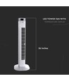 55W LED Turmventilator, 36" - Weiß, 3 Geschwindigkeiten, Fernbedienung, Timer, Oszillation, Temperaturanzeige