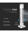 55W LED Turmventilator, 36" - Weiß, 3 Geschwindigkeiten, Fernbedienung, Timer, Oszillation, Temperaturanzeige