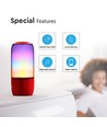 6W tragbarer Bluetooth Lautsprecher mit LED Licht - Rot, 1800mAh Akku, USB/TF/AUX, 5V DC