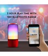 6W tragbarer Bluetooth Lautsprecher mit LED Licht - Rot, 1800mAh Akku, USB/TF/AUX, 5V DC