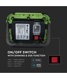 10W wiederaufladbarer LED Fluter - Samsung LED Chip, IP44, SOS-Flash, USB-Ausgang, grün/schwarz