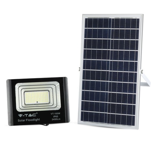35W Solara LED Fluter mit Solarpanel - IP65, schwarz, Fernbedienung