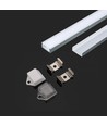 2m Aluminiumprofil Montageset - Inkl. Montageclips, Abdeckung und Endkappen, 15,55x5,9mm