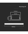 2m Aluminiumprofil Montageset - Inkl. Montageclips, Abdeckung und Endkappen, 15,55x5,9mm