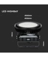 500W LED Hallenstrahler, Samsung Chip - 120 Grad, Meanwell Driver, dimmbar, schwarzes Gehäuse, Ø36cm